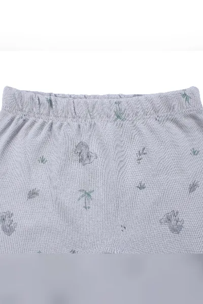Unisex Gri Koala Desenli Organik Üçlü Pijama Takımı