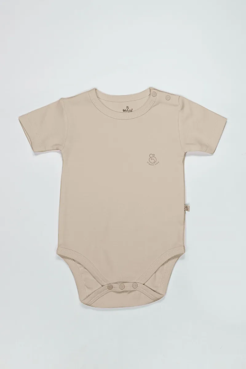 Bistyle Organik Natural Basic Style Yarım Kol Body BS17103 Bej