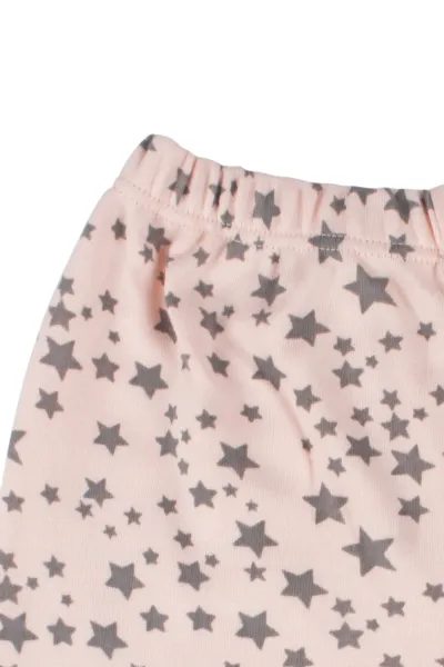 Kız Bebek Somon Yıldızlı Pijama Takımı