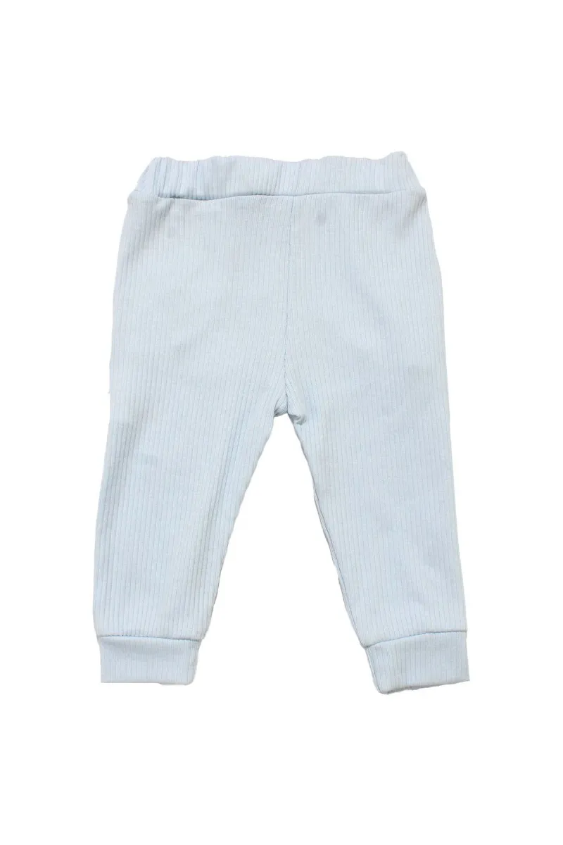 Unisex Mavi Fitilli Cepli Penye Pantolon Tek Alt