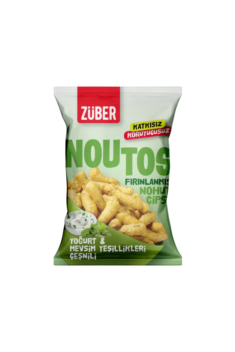 Züber Noutos Fırın Nohut Cipsi 55 Gr Yoğurt ve Mevsim Yeşillikleri
