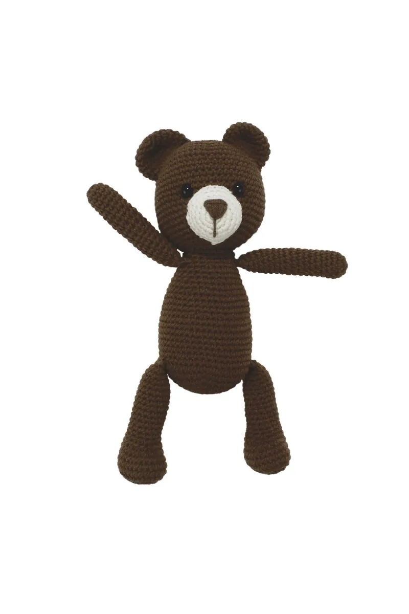 Amigurumi Sevimli Acı Kahve Renk Ayıcık Organik Oyuncak