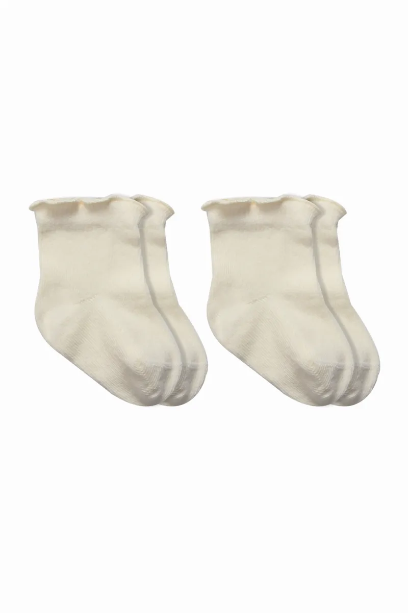 Bistyle 2li̇ Penye Soket Çorap Aksesuarlı Cute Ruffle 10153 Naturel