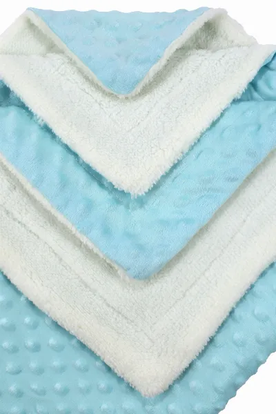 Unisex Bebek Mavi Polarlı Nohut Battaniye 80x90