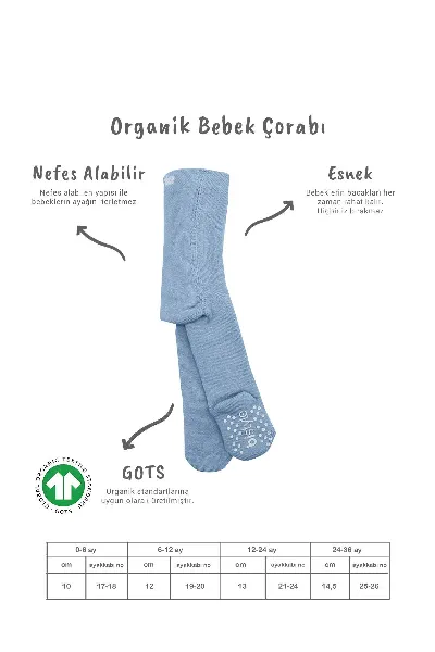 Bistyle Kaymaz Basic Külotlu Çorap 50501 Mavi