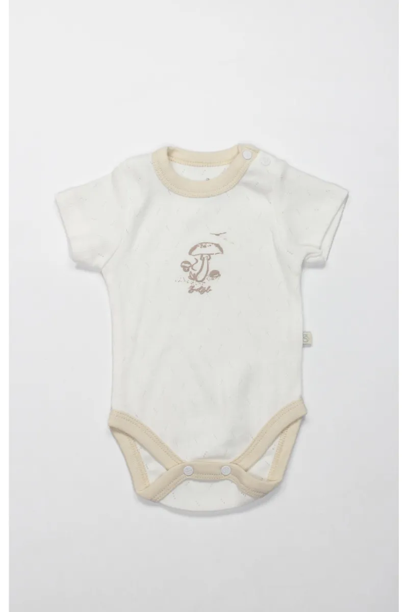 Bistyle Body Yarım Kol My Favorite Zoo 17184 Ekru