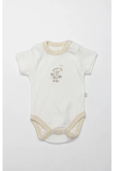 Bistyle Body Yarım Kol My Favorite Zoo 17184 Ekru
