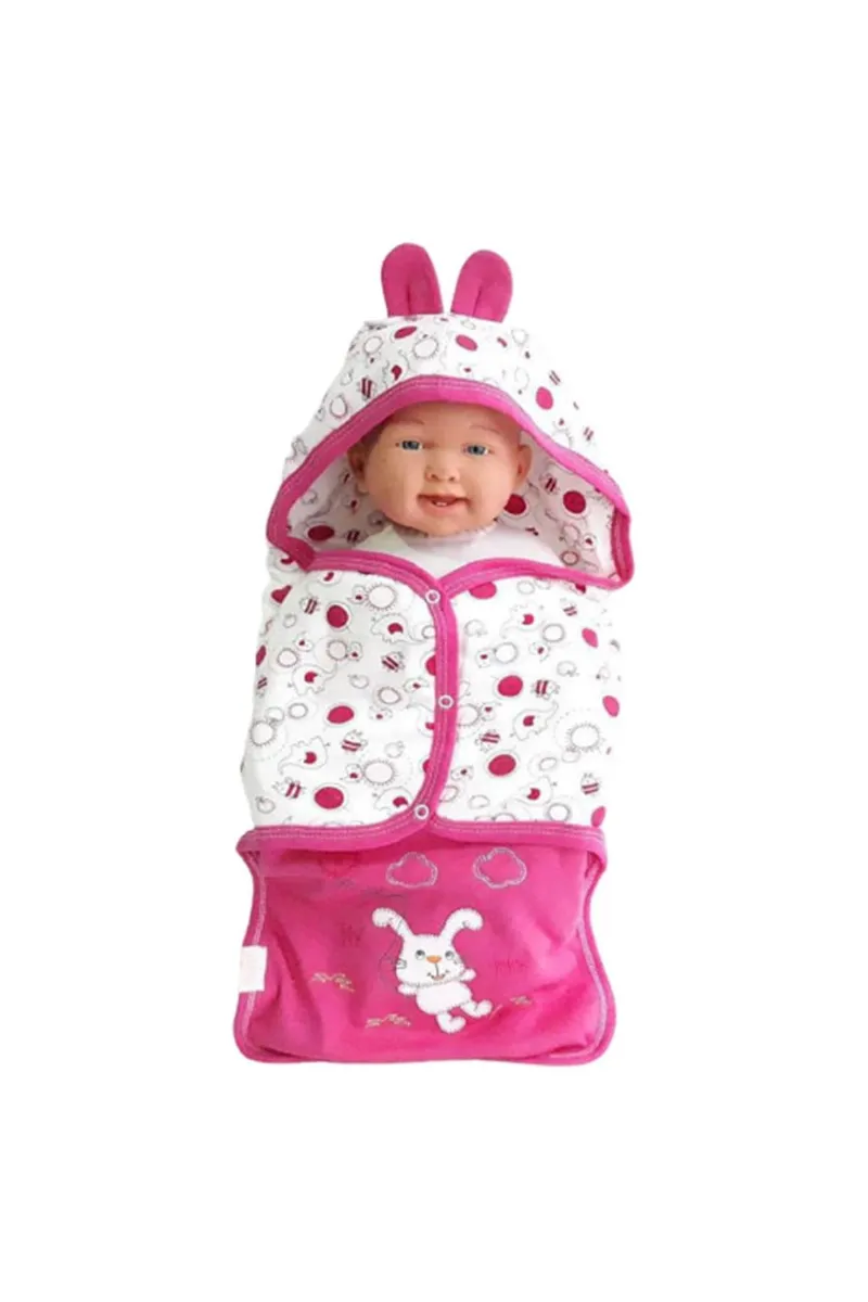 Tavşanlı Fuşya Bebek Kundak Battaniye