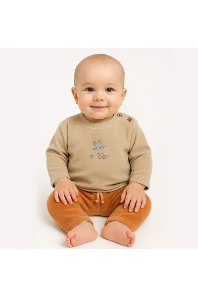 Bistyle 2li Takim Kadife I Love Daddy 14113 Bej