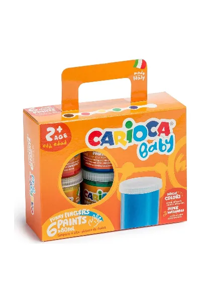 Carioca Bebek Parmak Boyası 6'Lı 6x80 ml Süper Yıkanabilir +2 Yaş