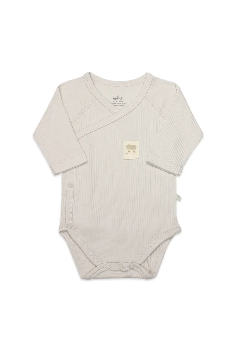Bistyle Organic Modal Flying Balloons Kruvaze Uzun Kol Body BS17121 Bej