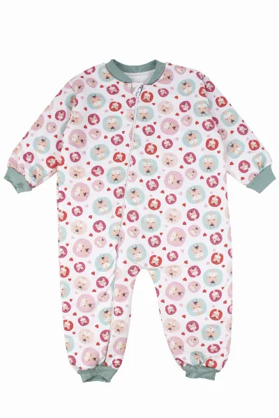 Unisex Yeşil Biyeli Zürafa Desenli Uyku Tulumu