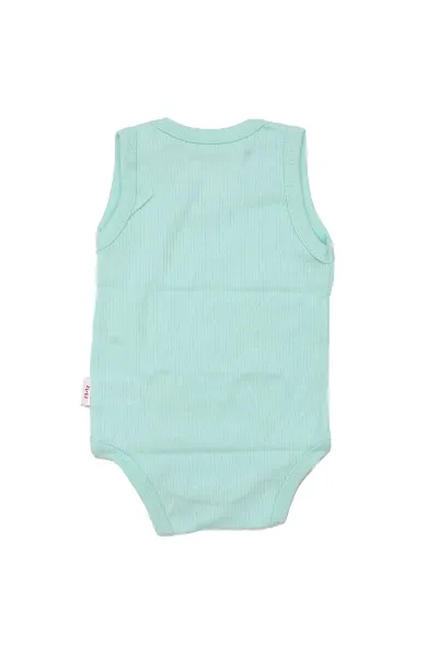 Unisex Su Yeşili Raporlu Askılı Zıbın