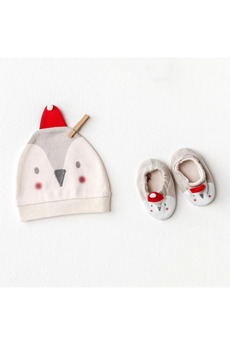 Andywawa AC25348 Penguin Bebek Şapka Takım Ekru