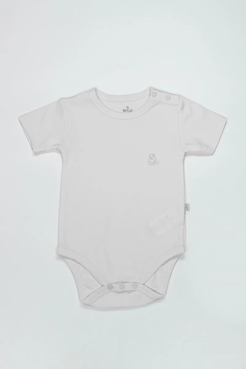 Bistyle Organik Natural Basic Style Yarım Kol Body BS17103 Beyaz