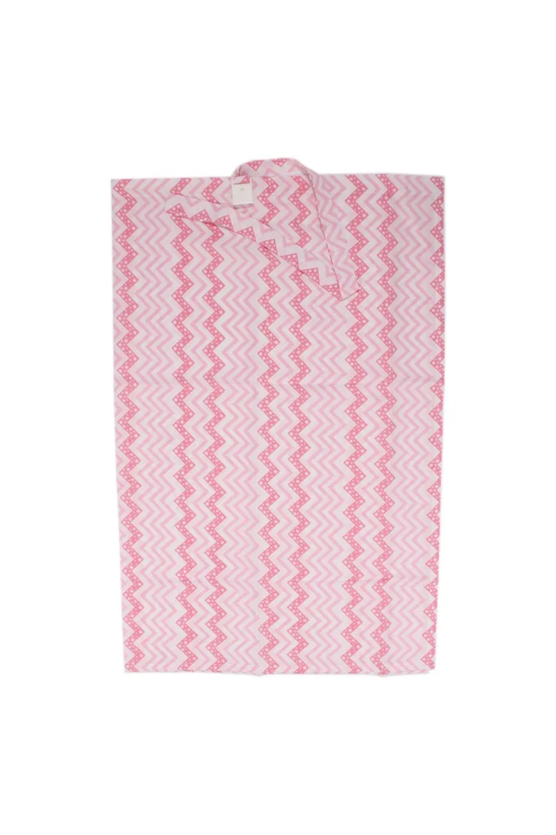 Pembe Fuşya Bulut Zikzak Desenli Emzirme Önlüğü