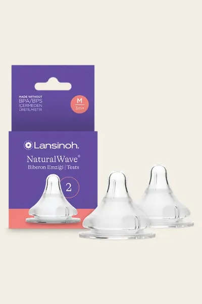 Lansinoh Natural Wave Biberon Emziği Orta Akış 2'Li