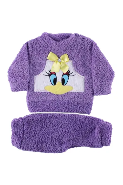 Kız Bebek Lila Ördekli Welsoft 2'li Peluş Takım