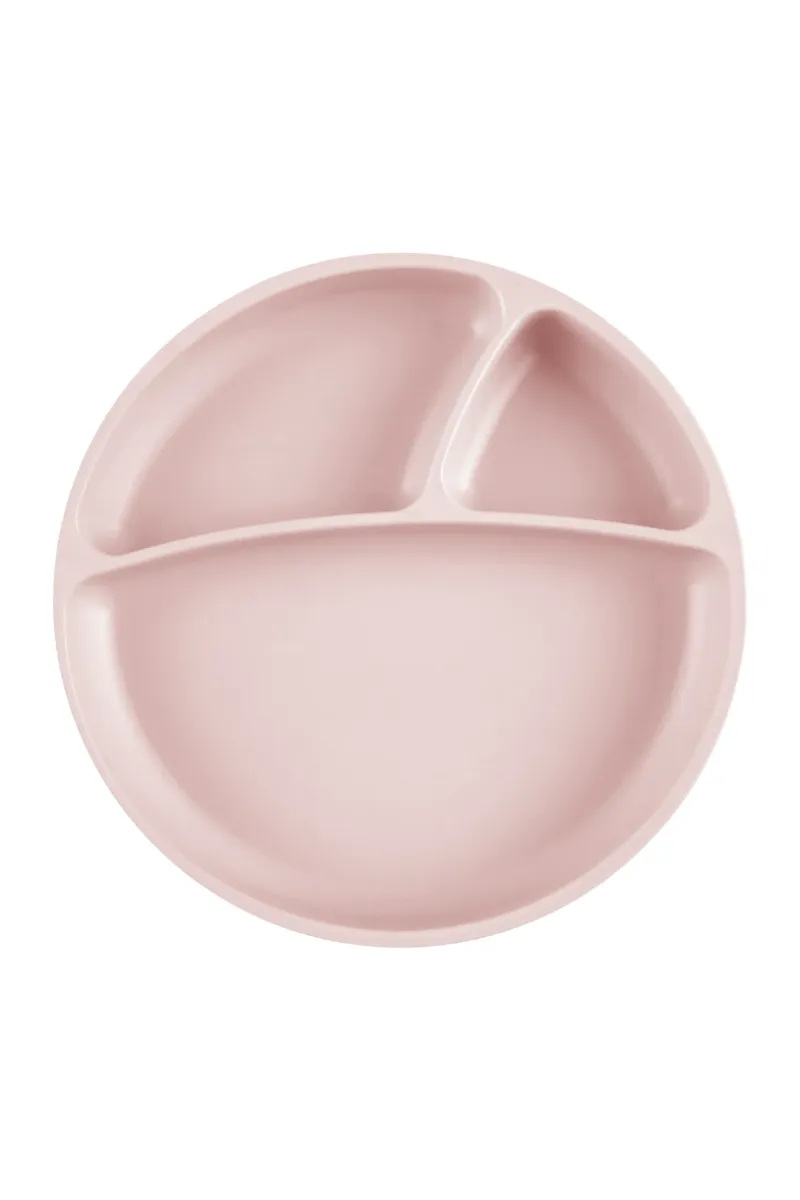 OiOi Porsiyon Vakum Tabanlı Silikon Tabak Pinky Pink