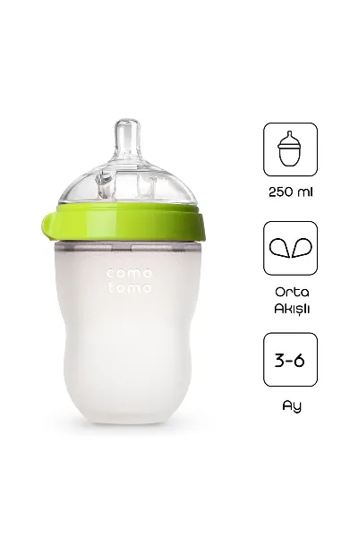 Comotomo Antikolik Silikon Biberon 250 ml 3-6 Ay Yeşil