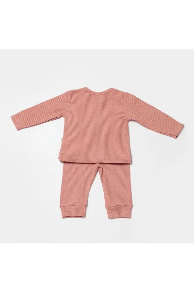 Bibaby Biorganic Waffle Smile 2'Li Takım 59785 Red-Brown