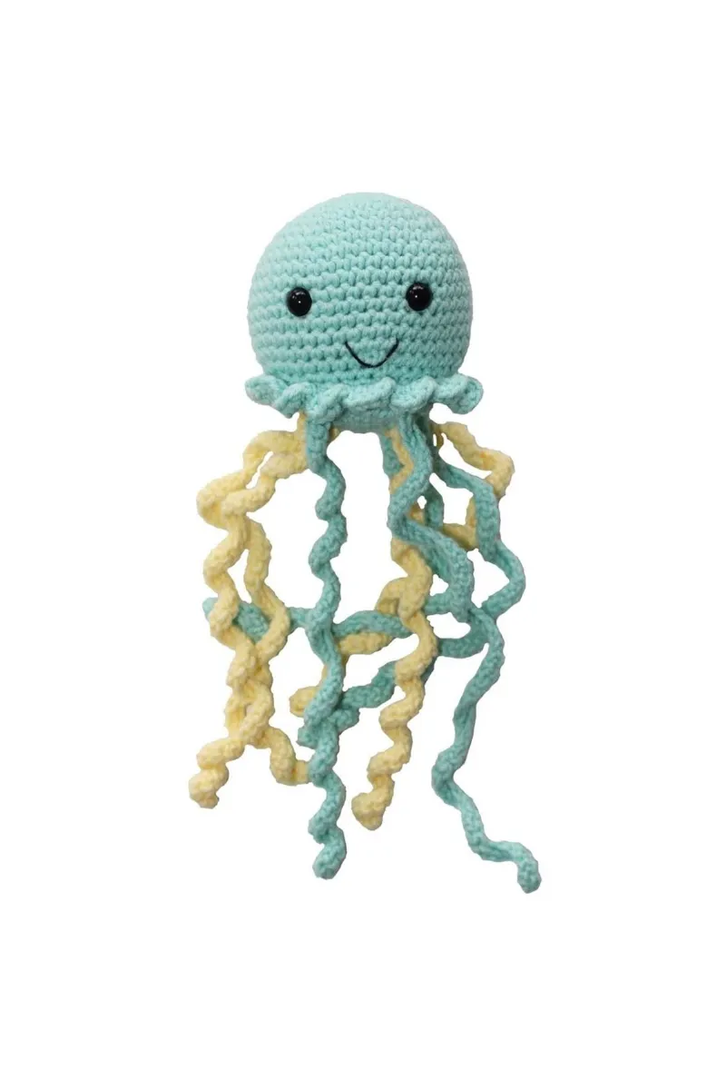 Yeşil Sarı Amigurumi Ahtapot Oyuncak