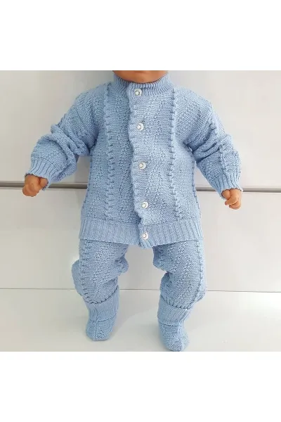 Bebek Triko 4 lü Takım - Mavi