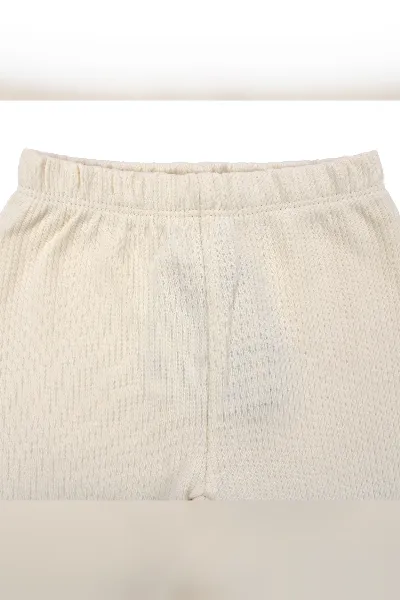 Unisex Ekru Fitilli Çoraplı Tek Alt Pantolon