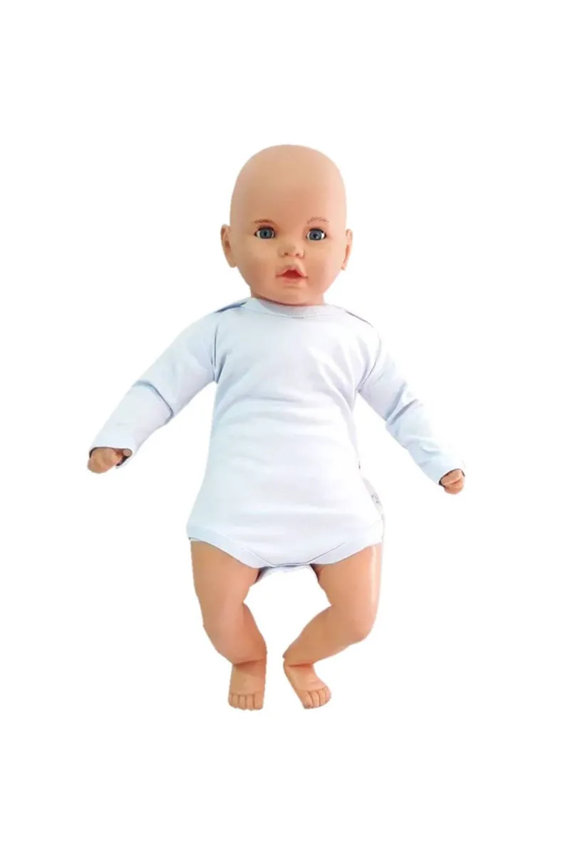 Mavi Sade Uzun Kollu Alttan Çıt-çıtlı Badi Zıbın