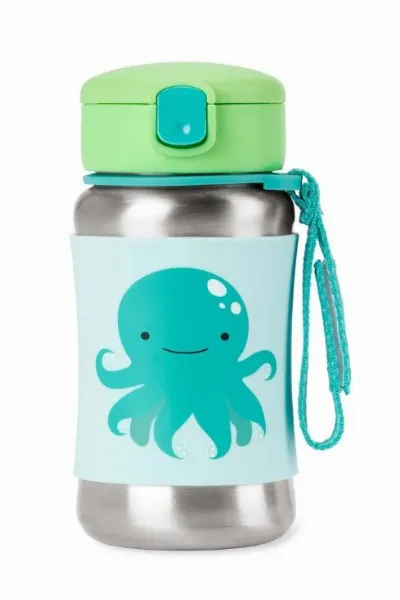 Skip Hop Zoo Pipetli Paslanmaz Çelik Suluk 350 ml Ahtopot