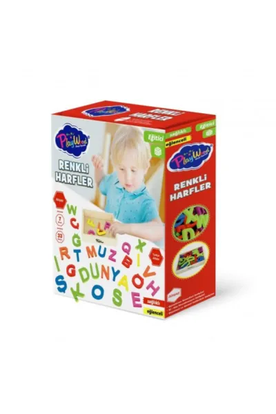 PlayWood Ahşap Kasalı Renkli Harfler 33 Parça 402