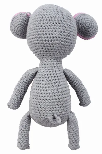 Amigurumi Sevimli Gri Renk Fil Organik Oyuncak