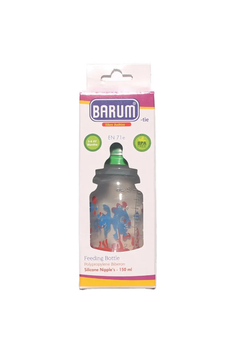 Barum Yeşil Balıklı Desenli Biberon 150 ml