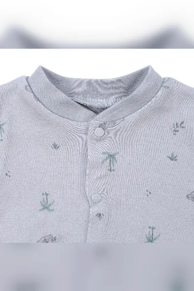 Unisex Gri Koala Desenli Organik Üçlü Pijama Takımı