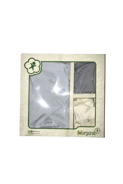 Bibaby Biorganic Love Floral 5'Li Hastane Çıkış Seti 62360 Ekru Lila