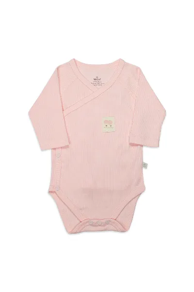 Bistyle Organic Modal Flying Balloons Kruvaze Uzun Kol Body BS17121 Pembe