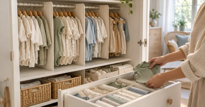 Bebek Odası Dolabı Nasıl Düzenlenir? Bedene ve Mevsime Göre Sistem