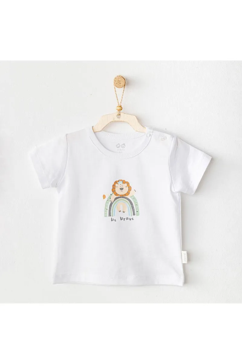 Andywawa AC25977 Casual Bebek Tshirt White