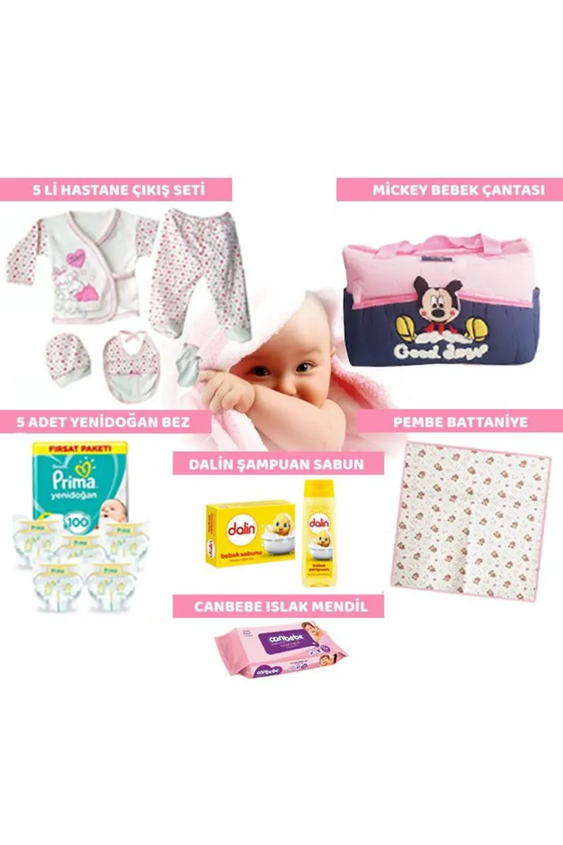 15 Parça Bebek Doğum Seti - Pembe