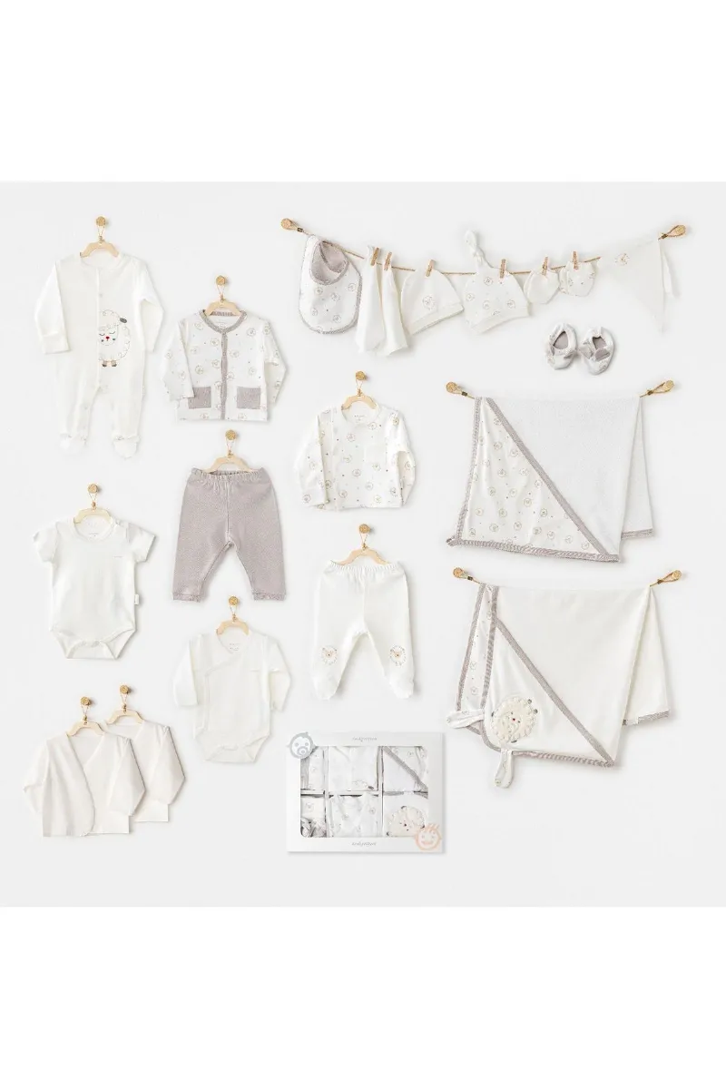 Andywawa AC25562 Newborn Set Tinny Ships 20'Li Hastane Çıkışı Ekru