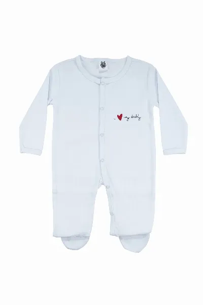 Unisex Daddy Yazılı Beyaz Patikli Tulum