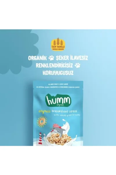 Humm Organik Tam Tahıllı ve Ballı Kahvaltılık Gevrek 80 Gr