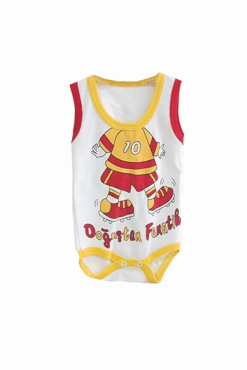 Sarı Kırmızı Taraftar Doğuştan Fanatik Bebek Zıbını