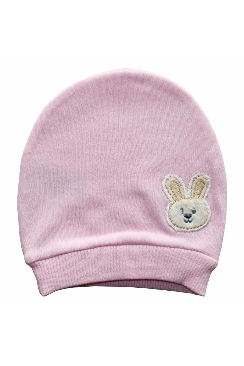 Pembe Tavşanlı Nakışlı Bere