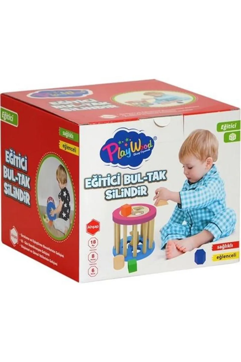 PlayWood Ahşap Eğitici Silindir Bultak 374