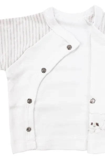 Unisex Ekru Very Cute Nakışlı 5 Parça Organik Hastane Çıkış Seti