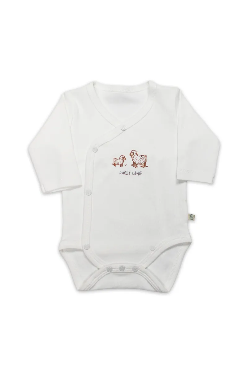 Bistyle Curly Lamb Uzun Kol Kravuze Body 17111 Bej Mavi Ekru