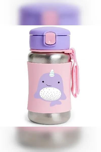 Skip Hop Zoo Pipetli Paslanmaz Çelik Suluk 350 ml Narwhal