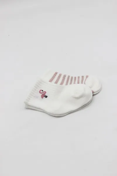 Bistyle Little Girl Penye Soket Çorap 2li 10139 Ekru Lila