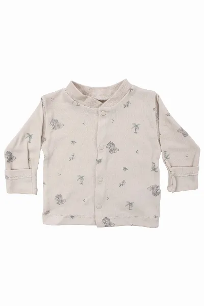 Unisex Bej Koala Desenli Organik Üçlü Pijama Takımı